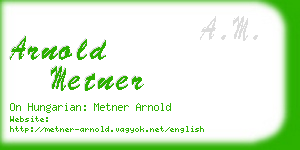 arnold metner business card